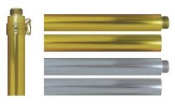 8' x 1" x 2 Pce Aluminum Presentation-Marching Pole-Gold