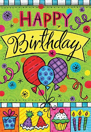 Birthday - Happy B-Day Balloons - Printed
