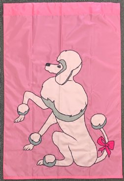 Dog Banners – Poodle – Wearing a Pink Ribbon