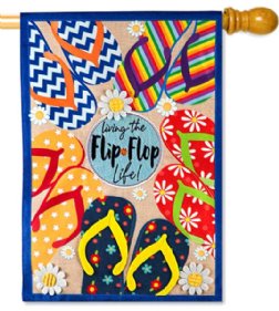 Summer - Flip Flop Life House Linen Flag