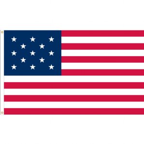 U.S. 13 Star (1777-1795), 3’x5’ U.S. Flag, Nylon, Heading & Grommets