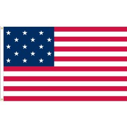 U.S. 15 Star - Star Spangled (1795-1819), 3’x5’ U.S. Flag, Nylon, Heading & Grommets