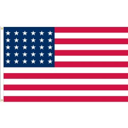 U.S. 30 Star (1848-1851), 3’x5’ U.S. Flag, Nylon, Heading & Grommets