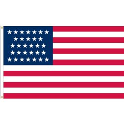 U.S. 31 Star (1851-1858), 3’x5’ U.S. Flag, Nylon, Heading & Grommets