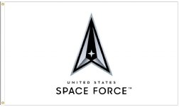 3’x5’ White Nylon Space Force Logo Flag