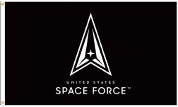 3’x5’ Black Nylon Space Force Logo Flag