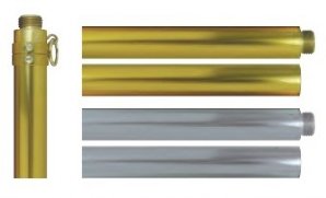 9' x 1" x 2 Pce Aluminum Presentation-Marching Pole-Gold