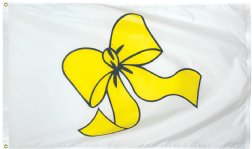 3'x5' Yellow Ribbon Flag, Nylon, Heading & Grommets