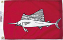 Fun Flags - Fish - Sail Fish on red