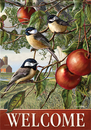 Fall - Chickadees and  Apple Branch