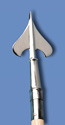 8' x 1 5/32" w/7" Brass Plated Metal Army Spear