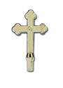 Orn-Cross, Church 10"-Plastic-Gold