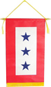 8"x12" Military Service Banner - 3 Blue Stars