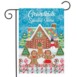 Grandkids Spoiled Here Christmas Garden Flag