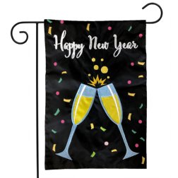 Happy New Year Applique Garden Flag