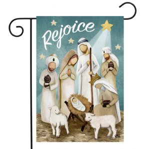 Rejoice Nativity Garden Flag