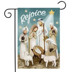 Christmas - Rejoice Nativity Garden Flag