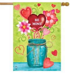 Valentine's Mason Jar House Flag