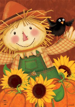 Fall - Happy Scarecrow House Flag