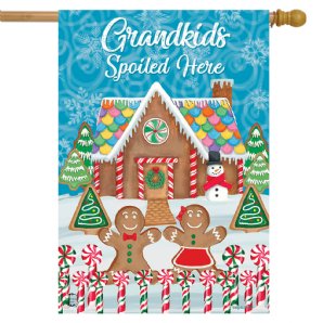 Grandkids Spoiled Here Christmas House Flag