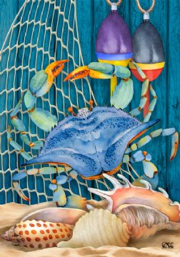 Summer - Crab Walk House Flag