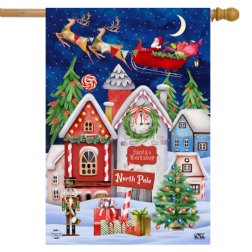 North Pole Magic House Flag