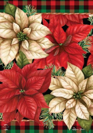 Christmas Poinsettia House Flag