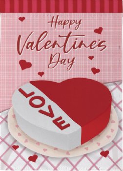 Valentine's - Cake Full of Love Suede House Flag