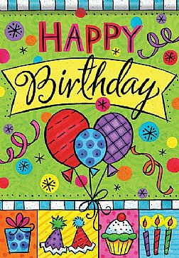 Birthday - Happy B-Day Balloons - Printed