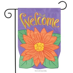 Flowers - Carson Applique Garden Flag - Gerbera Bloom