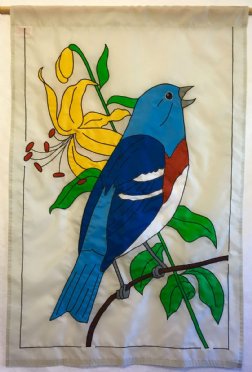 Birds - Bluebird with Lily