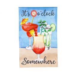 Summer - It's 5 O'Clock House Burlap Flag