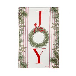 Joy Wreath House Suede Flag