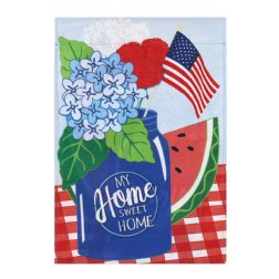 Summer - My Home Sweet Home House Burlap Flag