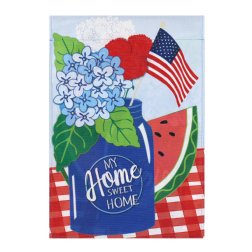 Summer - My Home Sweet Home House Burlap Flag