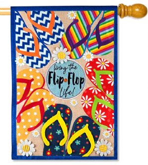 Summer - Flip Flop Life House Linen Flag