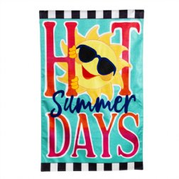 Summer - HOT Summer Days Sun House Shimmer Linen Flag