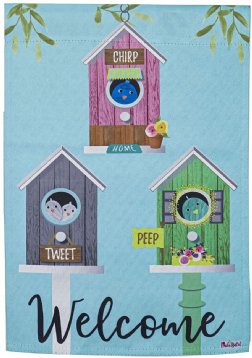 Animals - Birdhouse Friends House Suede Flag