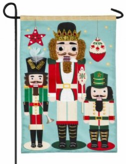 Christmas - Nutcracker Trio Garden Linen Flag