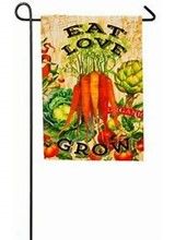 Summer - "Eat, Love, Grow" Suede Garden Flag