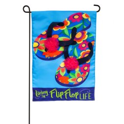 Summer - Flip Flop Life Garden Applique Flag – 3-D and Printed