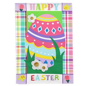 Easter - Easter Egg Patterned Border Garden Flag