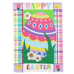 Easter - Easter Egg Patterned Border Garden Flag