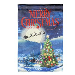 Christmas - Santa's Sleigh on Christmas Garden Flag