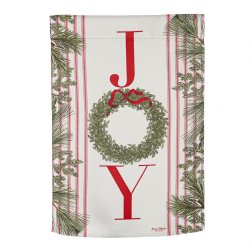 Joy Wreath Garden Suede Flag