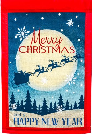 Christmas - Merry Christmas & Happy New Year Garden Suede Flag