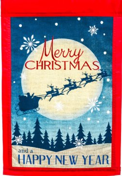 Christmas - Merry Christmas & Happy New Year Garden Suede Flag
