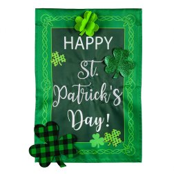 St. Patrick's Patterned Shamrocks Garden Flag