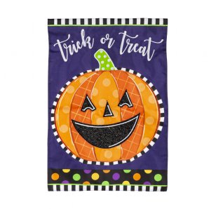 Patterned Jack-o-Lantern Garden Flag