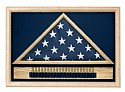 Framed Casket Flag Case w/ Cartridge Belt - Oak